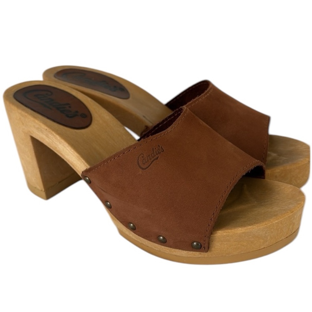 Candie's Brown Wooden Sandals